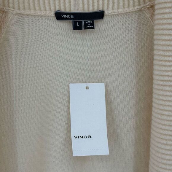 Vince Wool Cashmere Blend Shawl Cardigan Sweater Women Large Cream NWT - Picture 5 of 8